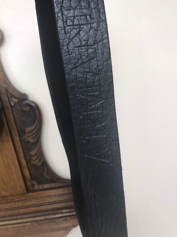 Vintage Armani Black Leather Jeans Belt - Etsy display picture 3