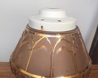 Lampade en verre rose vintage
