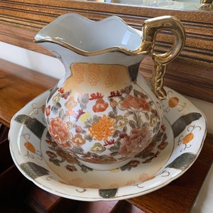 Japanese Style Vintage Jug And Basin