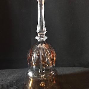 Vintage Pale Amber Cut Crystal Bell