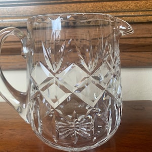 Cut Crystal Water Jug, Deep Cut Heavy Clear Water Jug, Crystal Water Jug