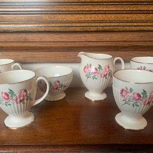 Xícaras de café CarltonWare, açúcar e creme CarltonWare, conjunto de café Carlton, conjunto de café para café da manhã