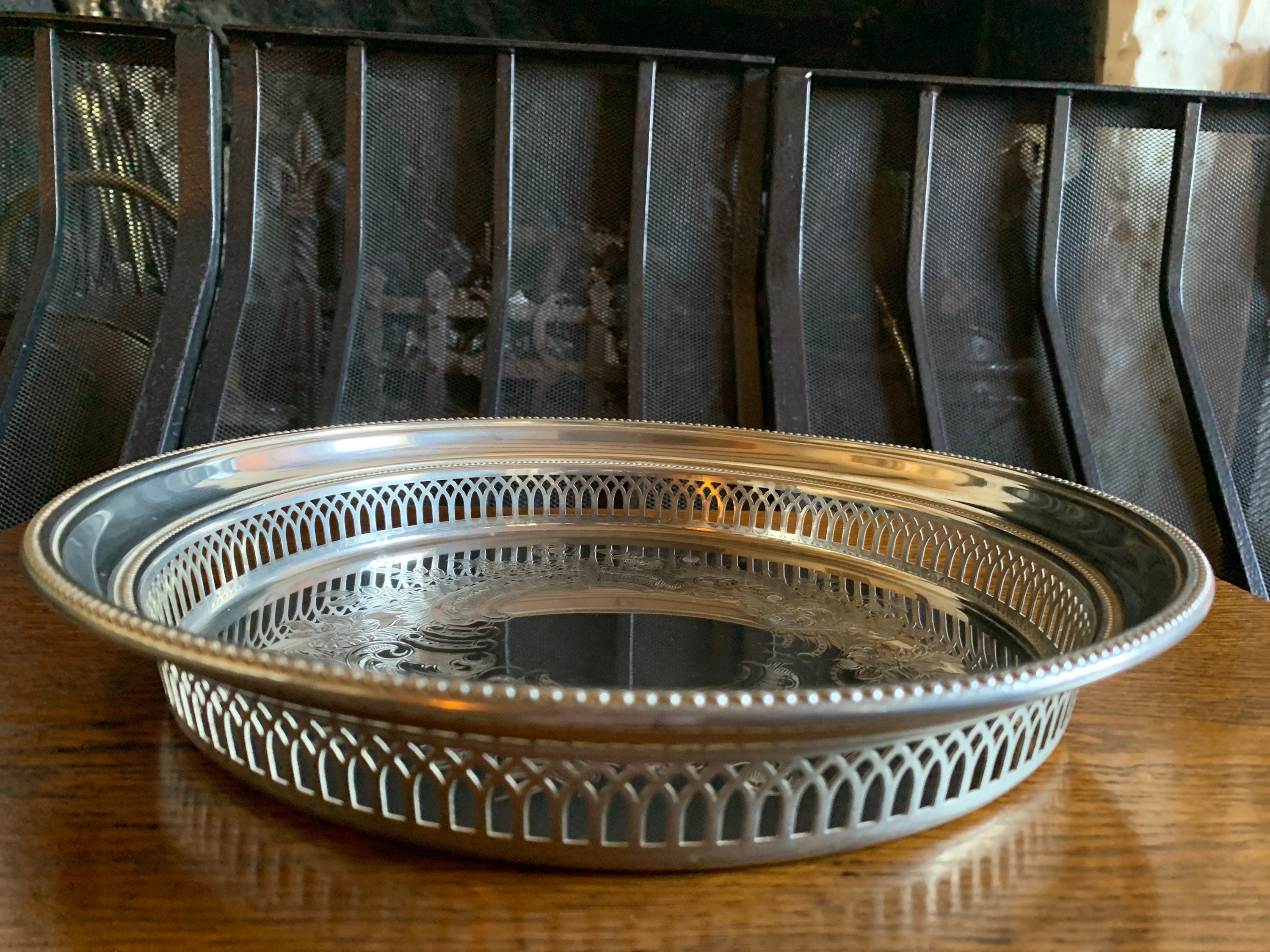 Vintage Silver Plated Drinks Tray Cocktail Tray Etsy