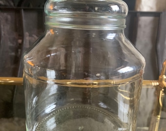 Vintage Apothecary Style Glass Cookie Jar, Glass Biscuit Jar Glass Sweet Jar, Glass Storage Jar, Vintage Glads Storage Jar
