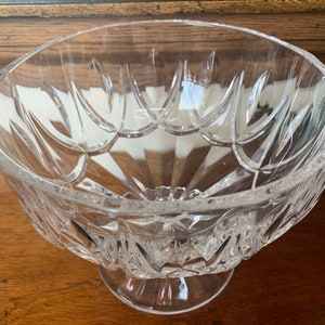 Vintage Crystal Bowl, Vintage Footed Crystal Bowl Heavy Deep Cut Crystal Footed Bowl, Crystal Footed Bowl image 3