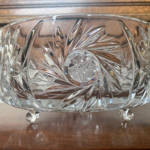 Vintage Crystal Footed Bowl, Vintage Deep Cut Crystal Bowl, Vintage Heavy Crystal Bowl, Vintage Quality Deep Cut Pinwheel Crystal Bowl