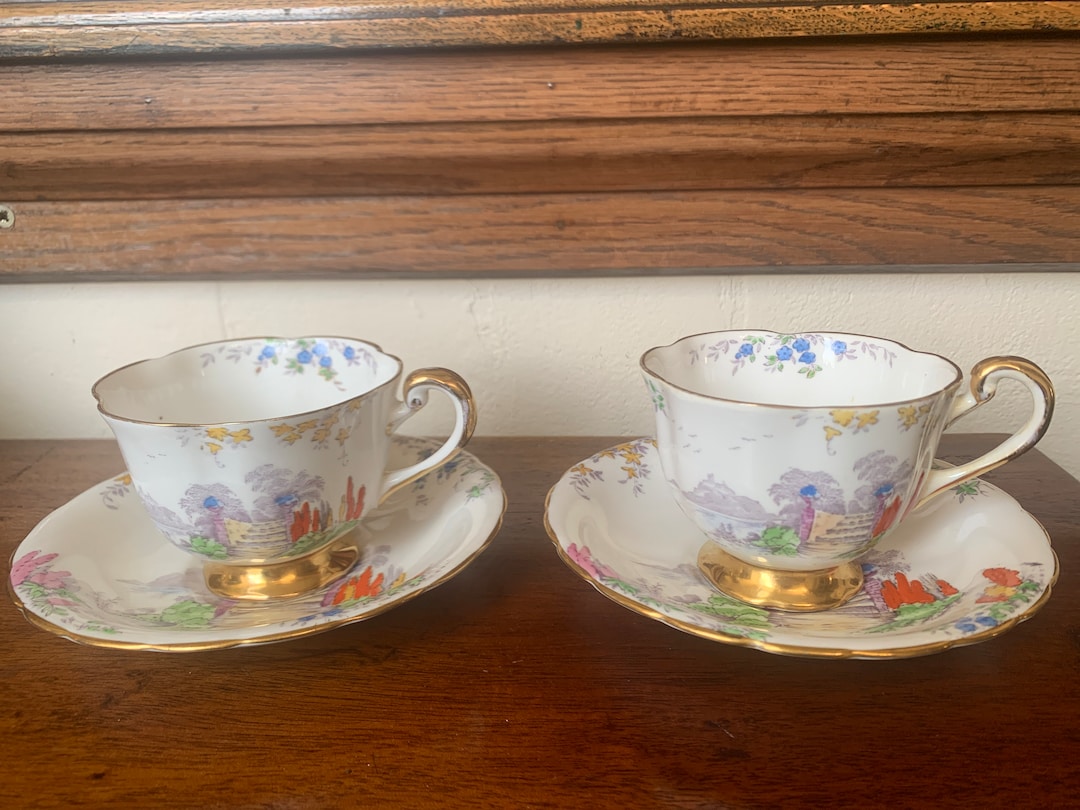Art Deco China Cups & Saucers, terrace New Chelsea China, Terrace China