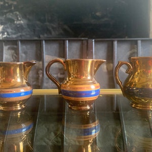 Victorian Copper Lustreware Jugs, Victorian Small Lustreware Jugs