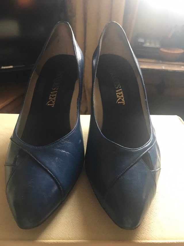 Vintage Royal Blue Court Shoes Pumps Slip Ons | Etsy