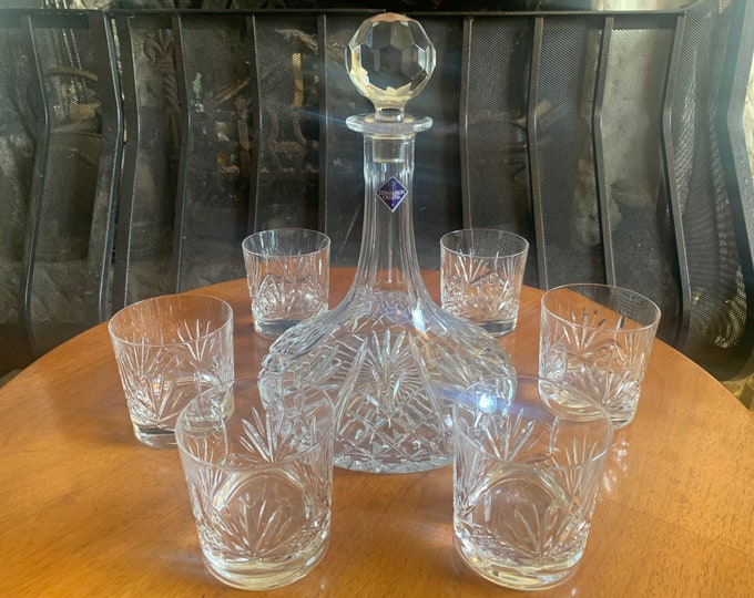 Edinburgh Crystal Decanter & Glasses, Edinburgh Crystal Ships Decanter