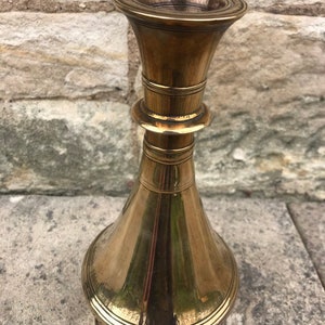 Antique  Solid Brass Vase, Flower Holder, Objet D&#39;Art, Antique Brass Vase