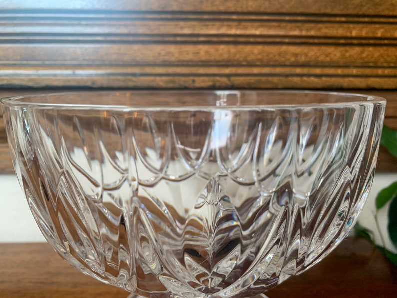 Vintage Crystal Bowl, Vintage Footed Crystal Bowl Heavy Deep Cut Crystal Footed Bowl, Crystal Footed Bowl image 5