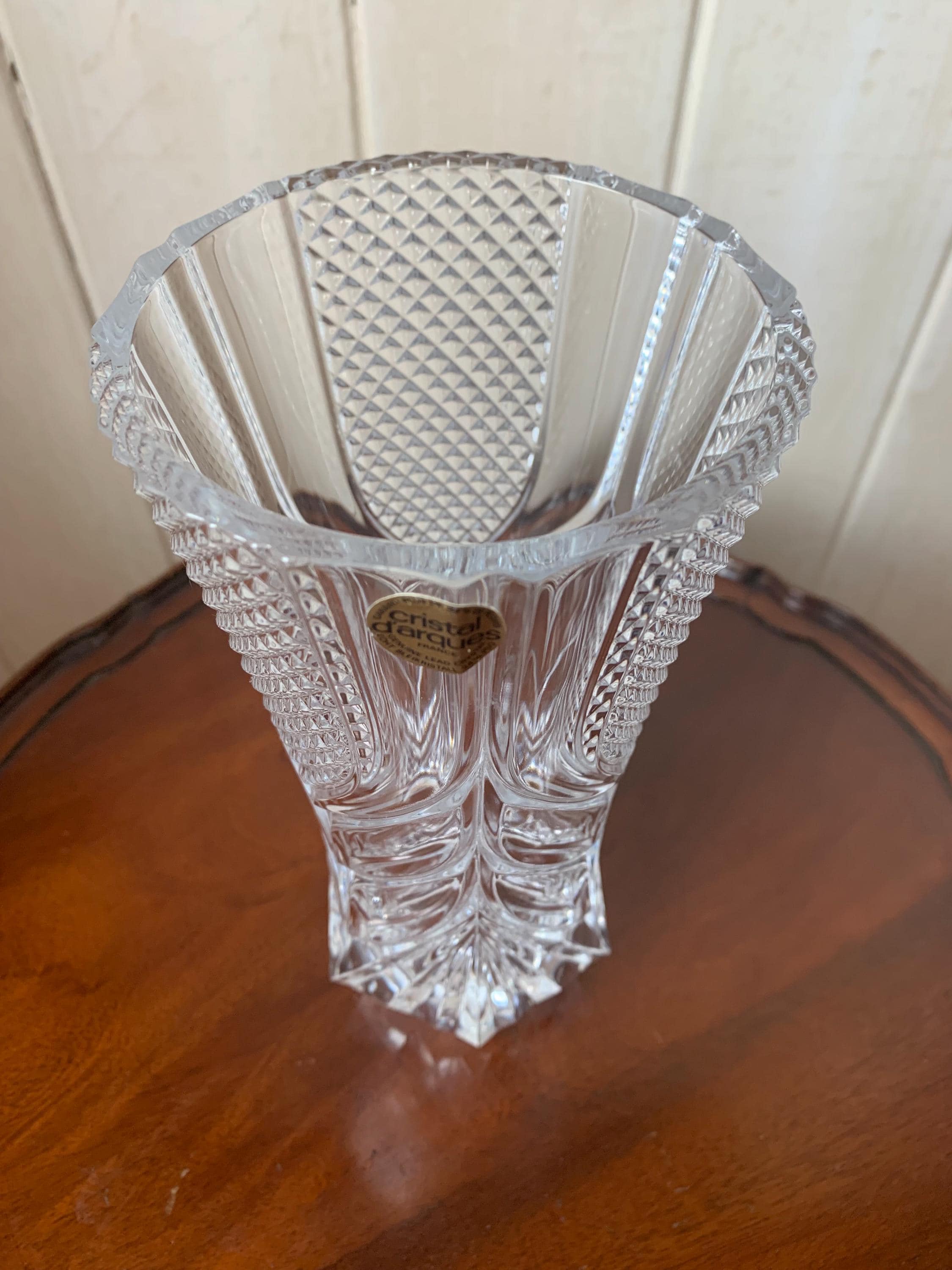 Vintage Cristal D'arques Vase, French Crystal Vase, D'arques