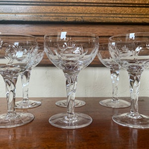 Vintage Stemmed Crystal Liqueur Glasses, Crystal Liqueur Glasses, Crystal Port Glasses