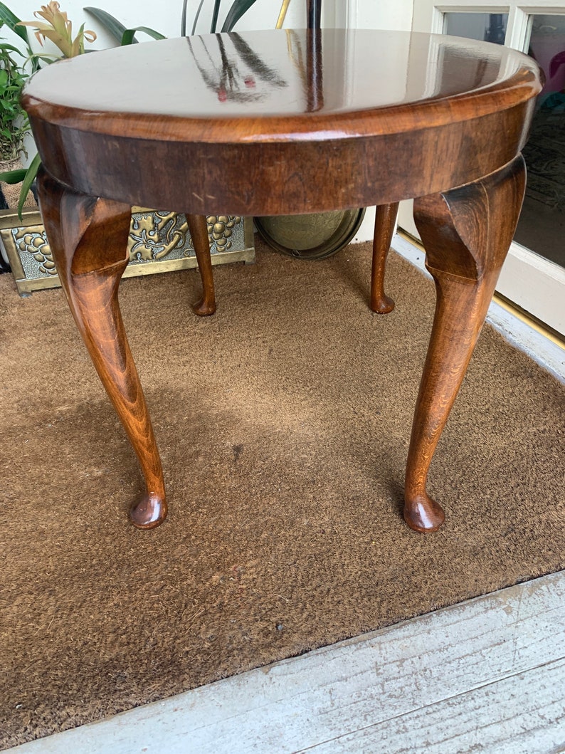 Vintage Solid Wood Cabriole Leg Oval Coffee Table Side Table | Etsy