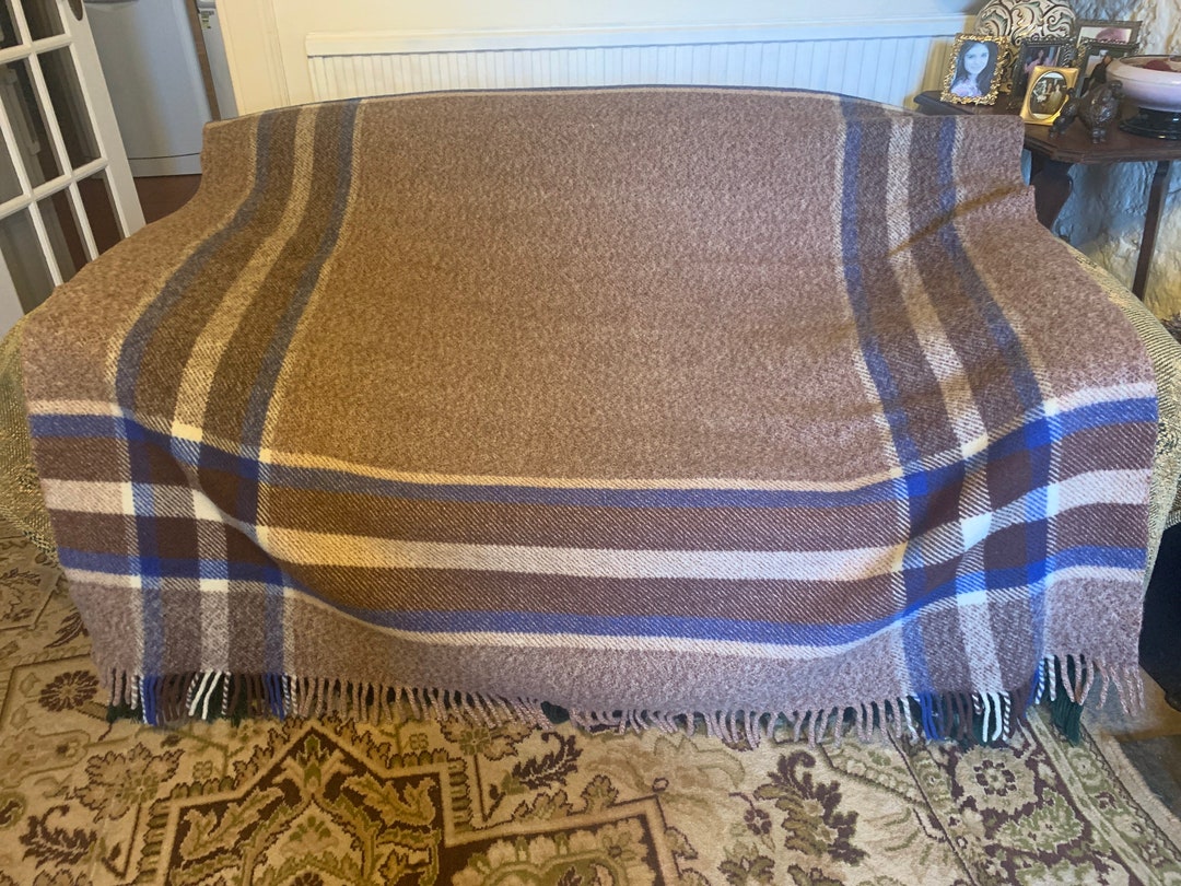Vintage Pure Wool Shawl/ Rug, Vintage Irish Wool Shawl, Vintage Slieve ...