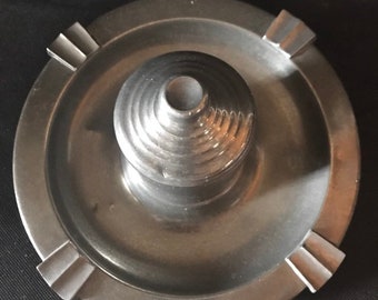 Art Deco Metal Smokers Stand, Pewter Smokers Stand, Cigarette Holder, Pewter Ashtray