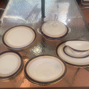 Royal Worcester Regency Blue Part Dinner Set, Royal Worcester Dinner Set, Regency Blue Dinner Set