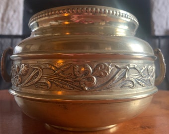 Vintage Art Nouveau Style Planter, Vintage Art Nouveau Style Brass Planter, Vintage Brass Plant Pot, Brass Planter, Brass Plant Pot