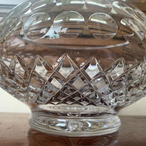 Vintage Heavy Deep Cut Footed Crystal Bowl, Crystal Fruit Bowl