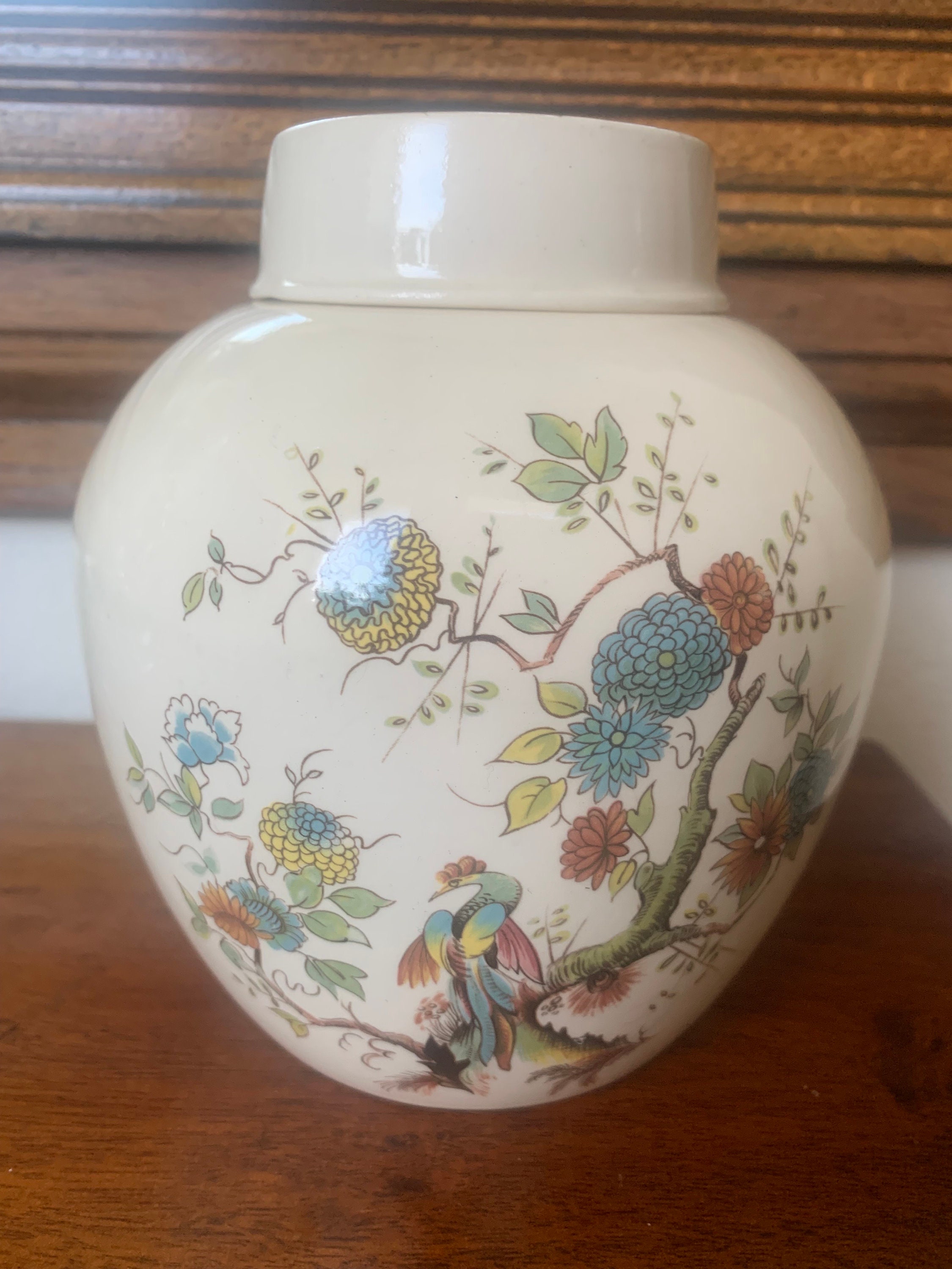 2789 ロイヤルコールドン  Cauldon 花鳥　茶壺 imgrc0146418112.jpg