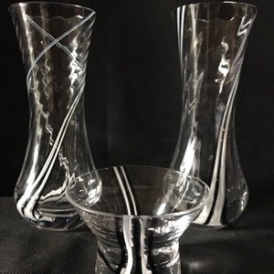 Vintage Scottish Caithness Glass Vases, “FLAMENCO” Vases, Caithness Glass