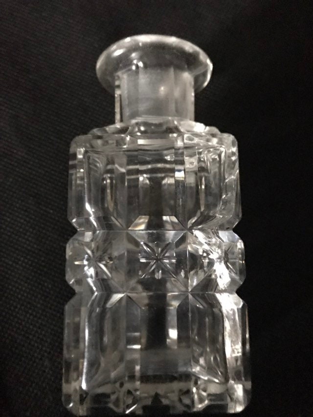 Vintage Crystal Cut Glass Perfume Bottle Etsy