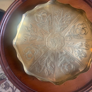 Vintage Brass Art Nouveau Small Tray, Brass Cocktail Tray, Brass Drinks Tray, Vintage Brass Drinks Tray, Brass Serving Tray