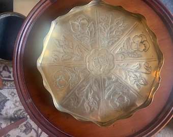 Vintage Brass Art Nouveau Small Tray, Brass Cocktail Tray, Brass Drinks Tray, Vintage Brass Drinks Tray, Brass Serving Tray