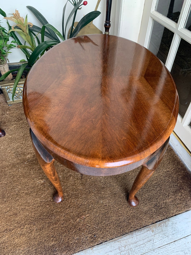 Vintage Solid Wood Cabriole Leg Oval Coffee Table Side Table | Etsy
