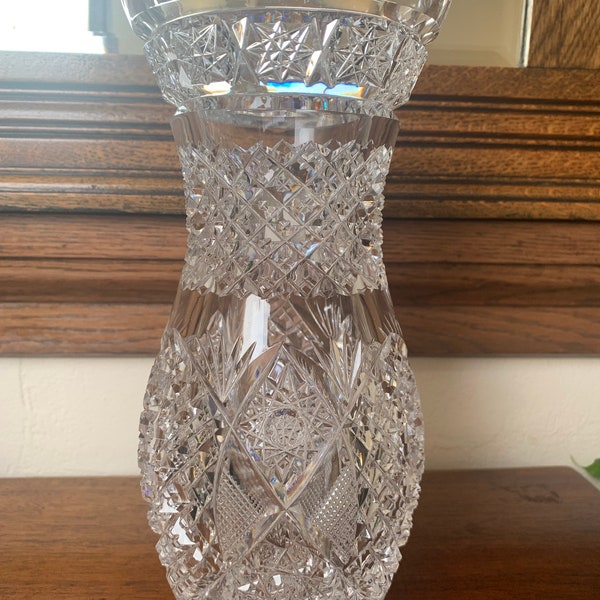 Vintage Crystal Vase Etsy