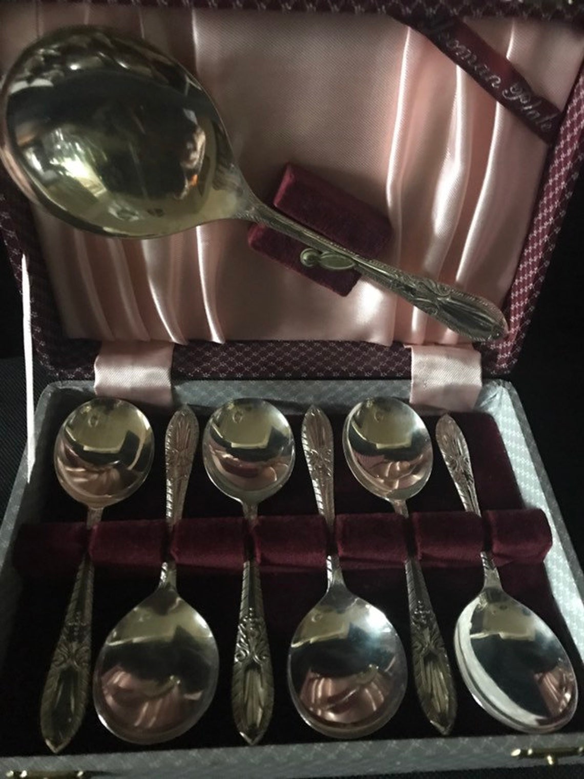 Vintage Silver Plate EPNS Yeoman Dessert Spoons Made in Etsy