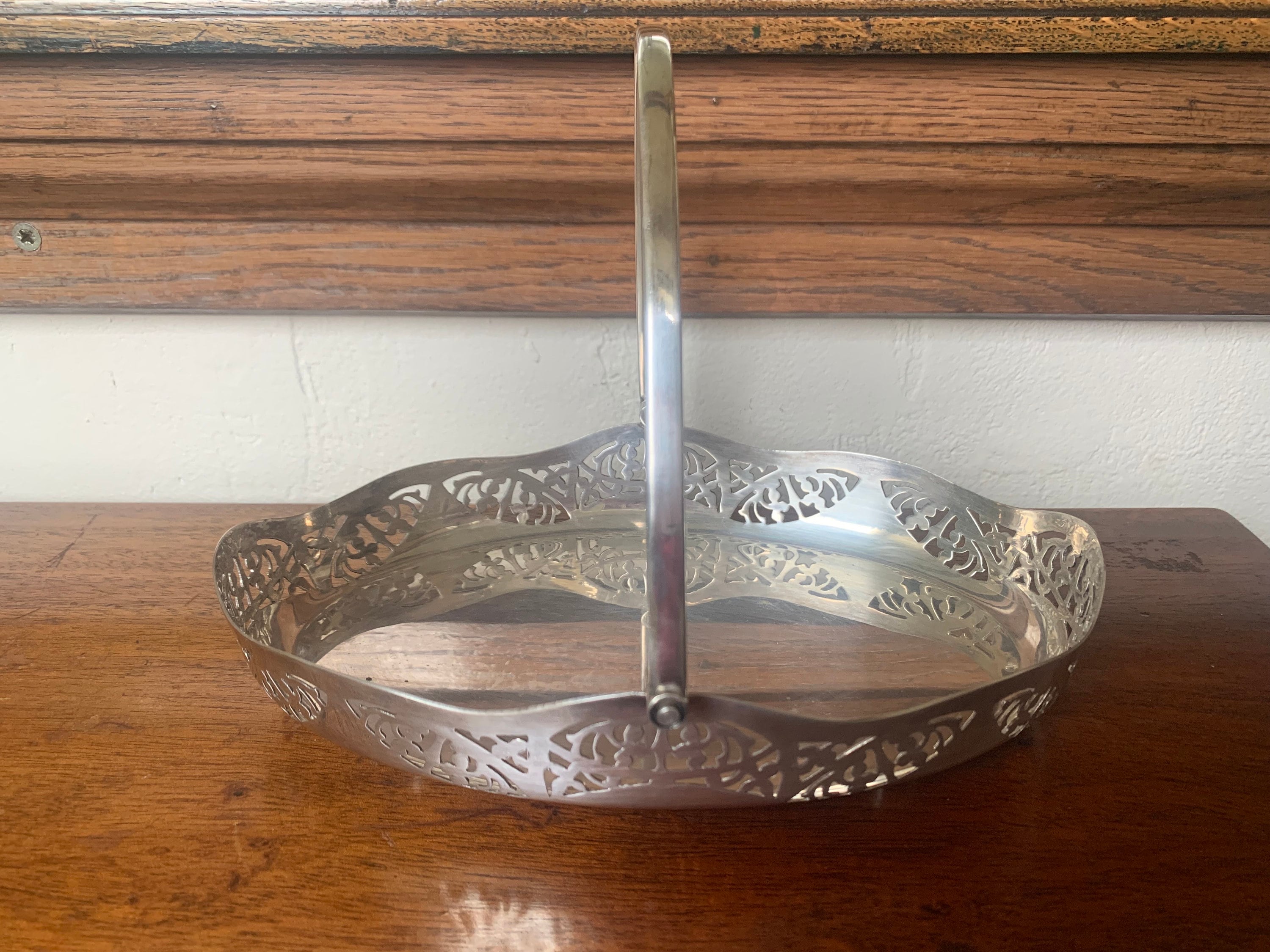 Vintage W A EPNS Basket, Silver Plate Badket, English Silver