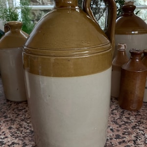 Vintage Salt Glazed Stoneware Flagon, Jug, Pitcher