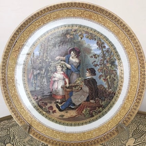 Antique Victorian Inglés Pratt Ware Plate, La Reina del lúpulo