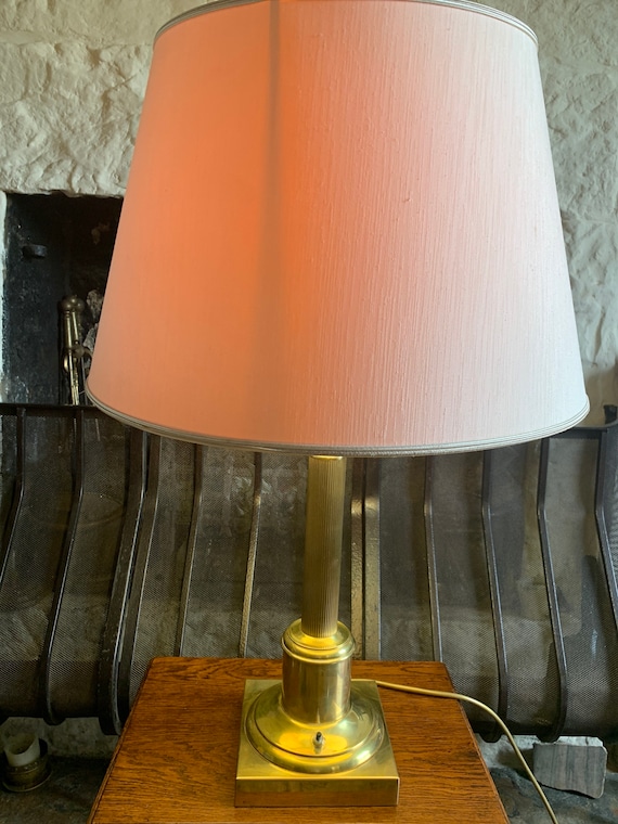 Vintage Large Corinthian Brass Lamp, 1980 Brass Table Lamps