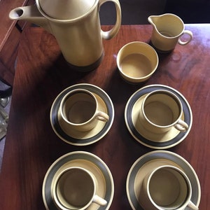 Vintage MCM Burleigh Ware Coffee Set, Vintage Coffee Set, Retro Burleigh Ware