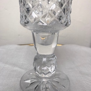 Candelabro de cristal de corte vintage, portavelas