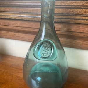 Vintage MCM Holmegaard Denmark, Kastrup Denmark Green Glass Carafe, Wine Decanter, Vintage Green Glass Bottle