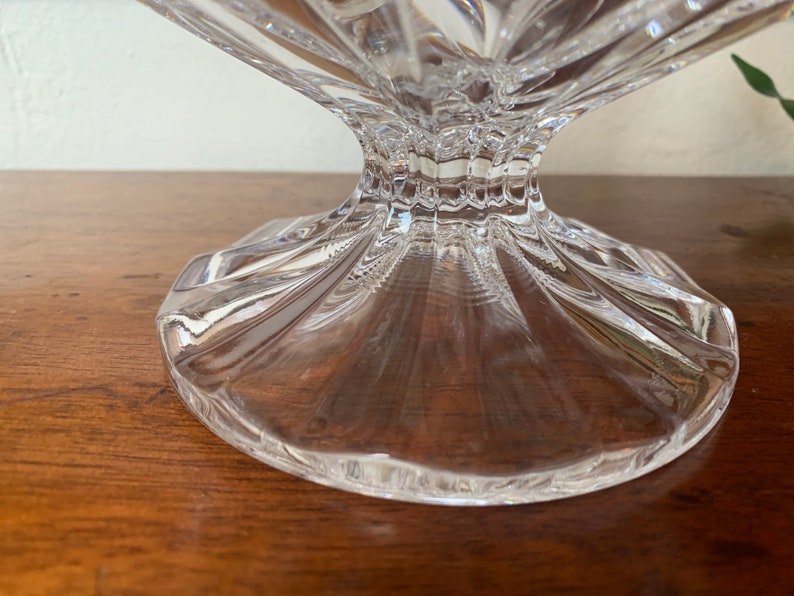 Vintage Crystal Bowl, Vintage Footed Crystal Bowl Heavy Deep Cut Crystal Footed Bowl, Crystal Footed Bowl image 6
