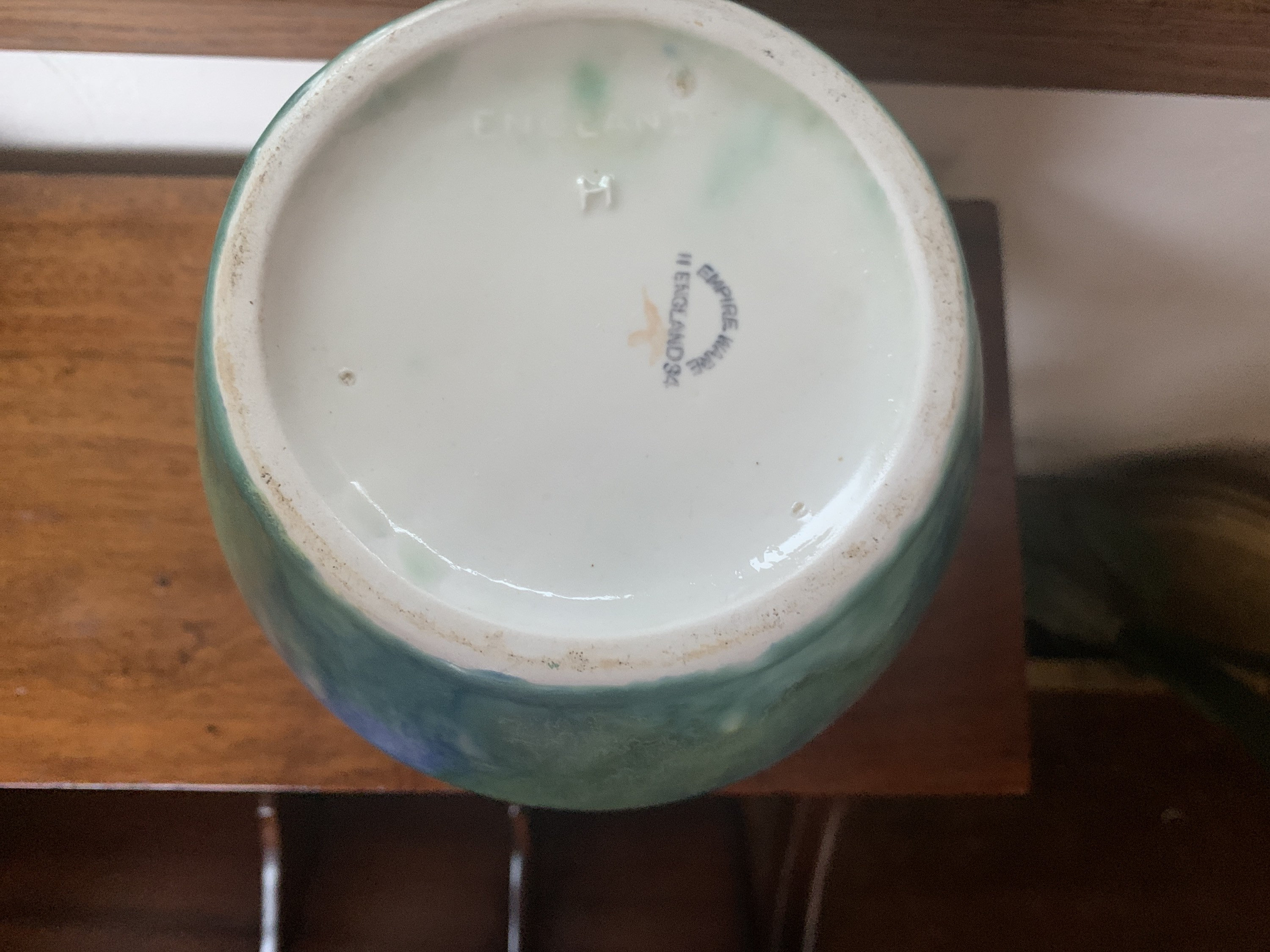 Art Deco Green Pottery Vase Two Handled Art Deco Vase Empire Etsy