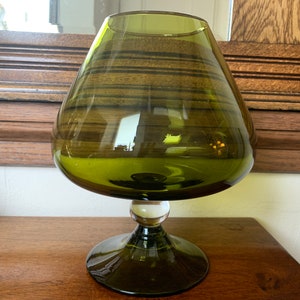 MCM Italian Large Green Brandy Bowl, Vase
