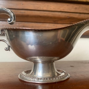 Antique Georgian Style Silver Plated Sauce Boat, Gravy Boat