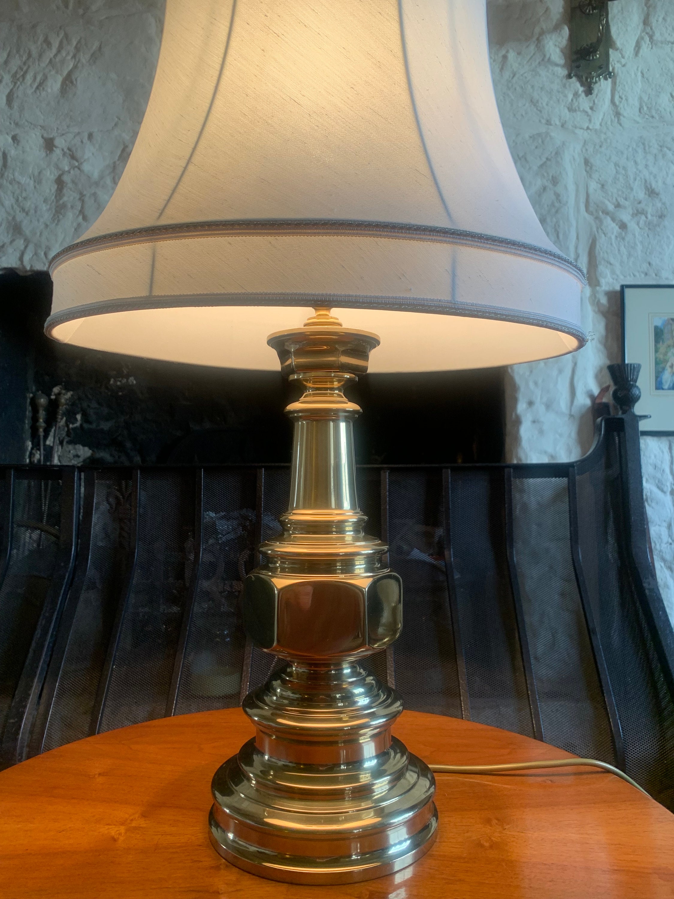 Vintage Brass Table Lamp, Solid Brass Table Lamp, Large Heavy