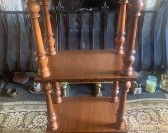 Objeto decorativo vintage hecho a mano, objeto decorativo vintage de 4 niveles hecho a mano, objeto decorativo vintage de madera maciza, soporte de exhibición vintage de madera maciza