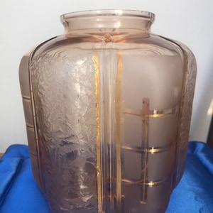 Vintage Pink And Gold Glass Ceiling Light