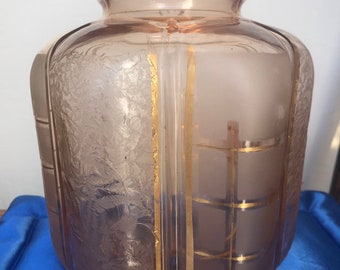 Vintage Pink And Gold Glass Ceiling Light