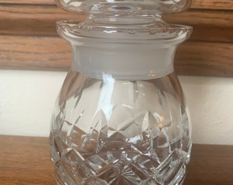 Vintage Crystal Storage Jar, Vintage Deep Cut Crystal Jar