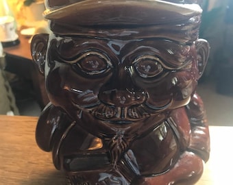 Vintage Retro English Treacle Glaze Biscuit Barrel, Biscuit Jar