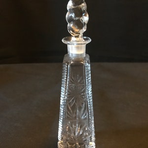 Antique Cut Crystal Glass Perfume Bottle